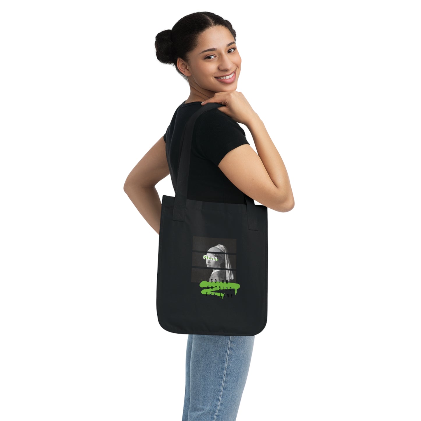 Pop Art Organic Girl With A Pearl Earring Canvas Tote Bag