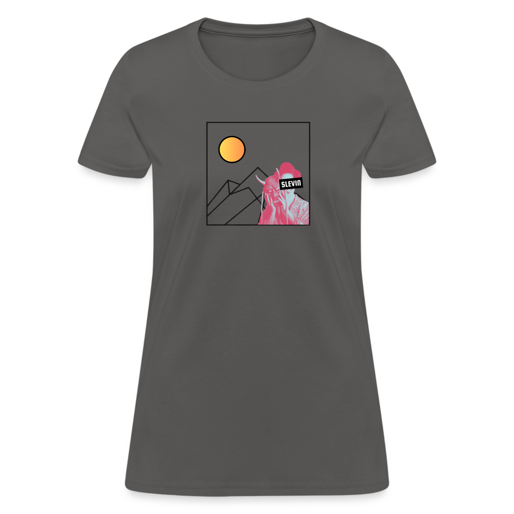 Women's Cotton Zen-Pop T-Shirt - charcoal