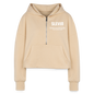 Women’s Cropped Half Zip Hoodie - nude