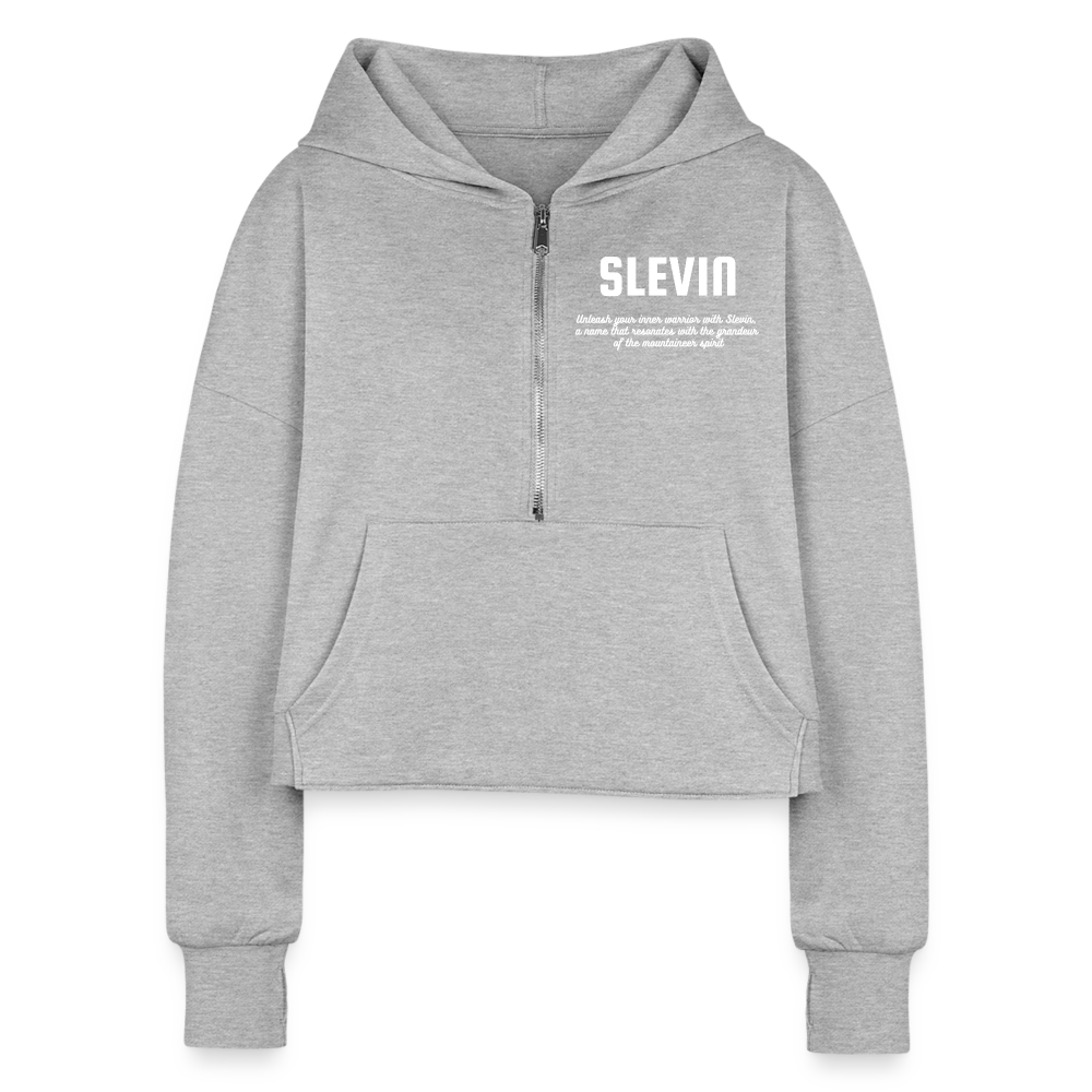 Women’s Cropped Half Zip Hoodie - heather gray