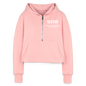 Women’s Cropped Half Zip Hoodie - light pink