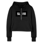 Women's Half Zip Cropped Logo Hoodie - black